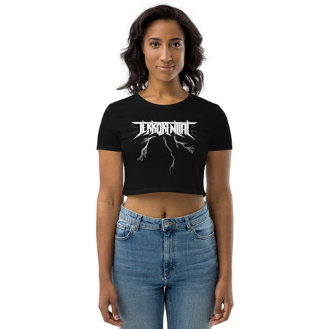 Terrorential - Organic Crop Top - Lightning Logo apparel